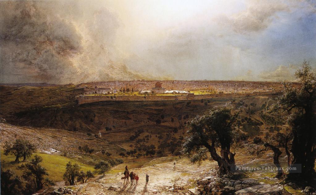 Jérusalem depuis le Mont des Oliviers paysage Fleuve Hudson Frederic Edwin Church Peintures à l'huile